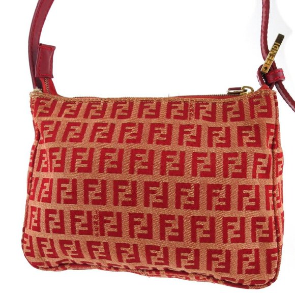 FENDI Handbag Zucchino Canvas ~ Leather Auth USED T19870 - Picture 4 of 7